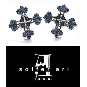 ソファアリ SofferAri コカイン アイズ カフリンクス w サファイアズ CUFFLINKS...