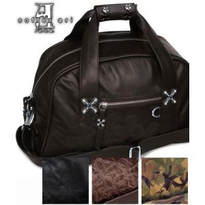 ソファアリ SofferAri レザー バッグ ショルダー MEDIUM DUFFEL WITH PREFERABLE N.C. SILVER S.A. SILVER ボストンバッグ 革鞄 レザーバッグ BAG