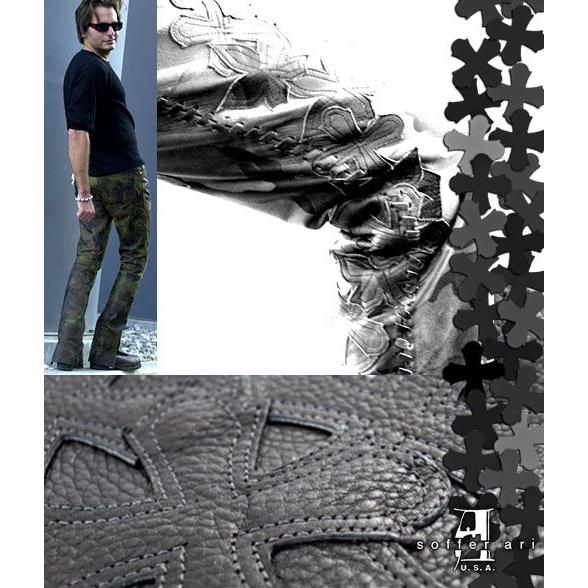 ソファアリ SofferAri カモ ロック スター レザー パンツ レザー 革製品 ジャケット パ...