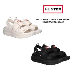 【決算SALE】ハンター HUNTER トラベル フロー ダブル ストラップ サンダル TRAVEL FLOW DOUBLE STRAP SANDAL ホワイト ブラック WHITE BLACK UFF3120MSH