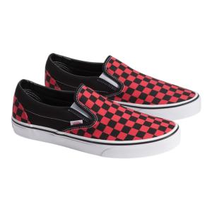 【~3/22限定SALE】【海外限定品】バンズ VANS スリッポン U CLASSIC SLIP-ON チェック チェッカー CRIMSON HAZE レッド ブラック メンズ スニーカー セール