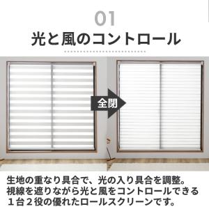 調光 ロールスクリーン ロールカーテン 突っ張...の詳細画像4