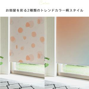 ロールスクリーン トレンドカラー柄 遮光 オー...の詳細画像2