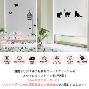 ロールスクリーン モノトーン柄 スリム突っ張り...の詳細画像1