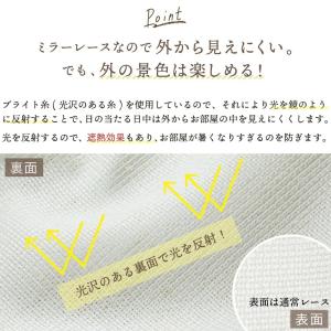 レースカーテン 2枚組 ミラー オーダー リネ...の詳細画像2