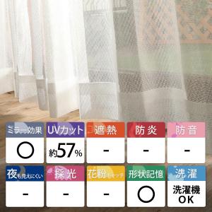 レースカーテン 2枚組 ミラーレース 形状記憶...の詳細画像1