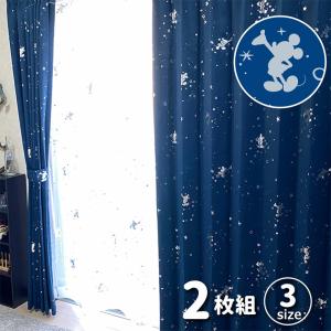 カーテン 2級遮光 遮熱 2枚組 タッセル 100×200cm ミッキー フレンズ
