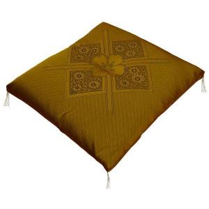 座布団 1枚単品 純日本製 高級ふくれ座布団 59×63cm グリーン 緑 和室