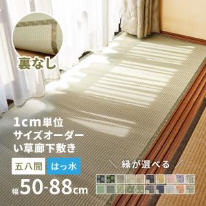 サイズオーダー 廊下敷き 廊下マット 廊下カーペット ござ 1cm単位 はっ水 撥水 畳 和風縁 かわいい縁 選べる 備前 五八間 裏貼り無し