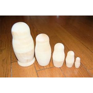 白木 マトリョーシカ　中　５個組 11cm