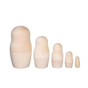 白木 マトリョーシカ　中　５個組 10.5cm ストレートタイプ
