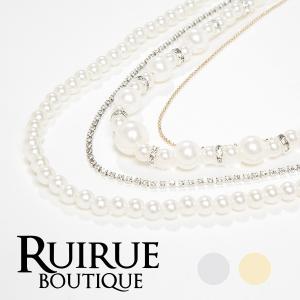 ネックレス お呼ばれ 結婚式 パーティー ドレス アクセサリー パール 上品 50代 40代 30代 20代 レディース ミセス 女性 二次会 披露宴 セレモニー プレゼント｜RUIRUE BOUTIQUEヤフー店