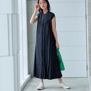 レディース ロングワンピース プリーツスカート...の詳細画像1
