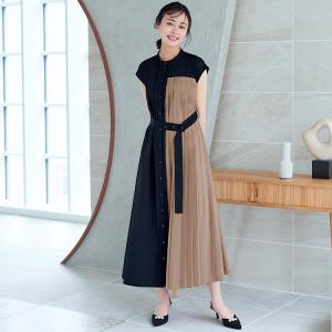 レディース ロングワンピース プリーツスカート...の詳細画像4
