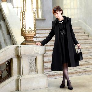 世界の Mサイズ 新品 カシミヤ入り 274 比翼 ロング 黒 女性 レディース コート ブラックフォーマル フォーマルコート ステンカラーコート Edx Edu Vn