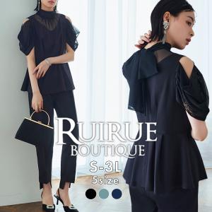 レディース パンツドレス セットアップ 結婚式 お呼ばれ パーティー 二次会 披露宴 セレモニー フォーマル ミセス 50代 40代 30代 体型カバー 同窓会 ストレッチ