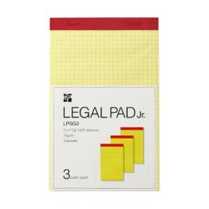 リーガルパッドJr. B6サイズ 127×184mm 方眼 50枚 3冊入り LPSG3