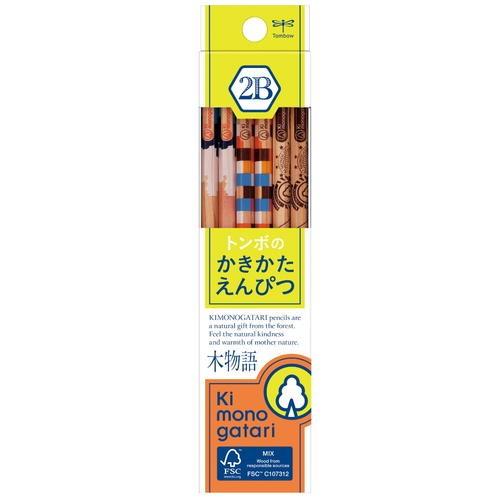 かきかた鉛筆　F木物語　2B　黄緑　KB-KF02-2B　トンボ鉛筆【ネコポス可】