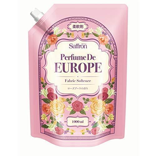 香りサフロン柔軟剤パフュームドヨーロッパ ローズブーケの香り大容量1000ml × 2個セット