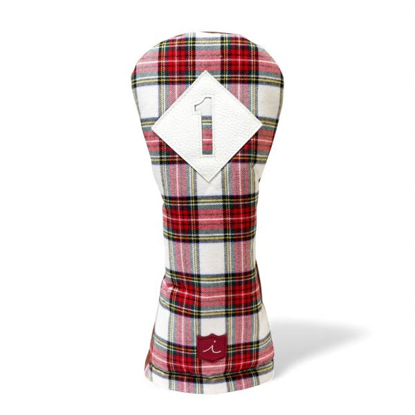 ヘッドカバー ドライバー イリアック ゴルフ ビンテージ タータン x ブラウン ヌバック Ilia...