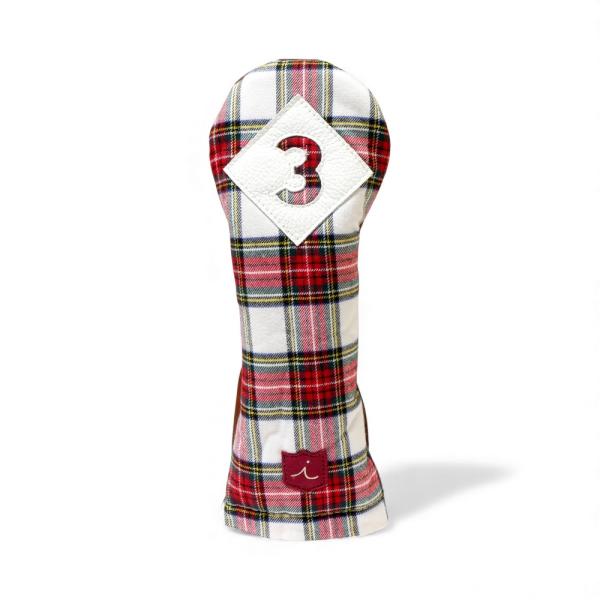 ヘッドカバー フェアウェイウッド 3 fw イリアック ゴルフ  ビンテージ タータン x ブラウン...