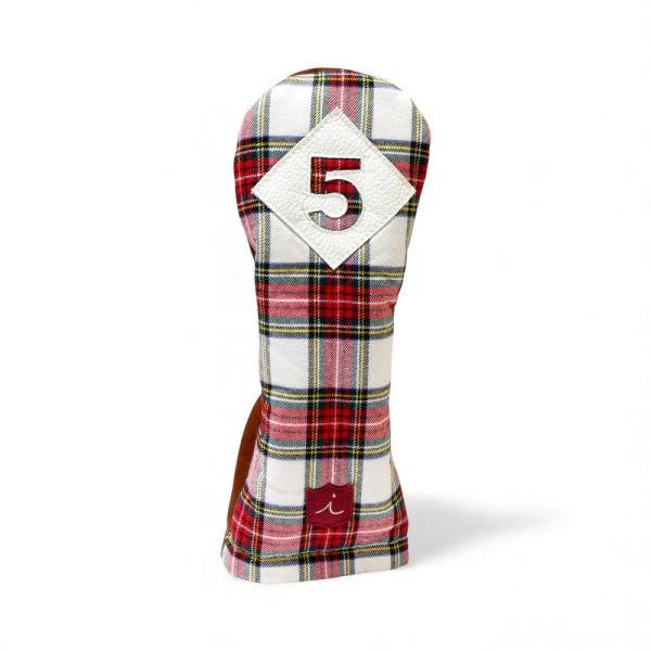 ヘッドカバー フェアウェイウッド 5 fw イリアック ゴルフ  ビンテージ タータン x ブラウン...