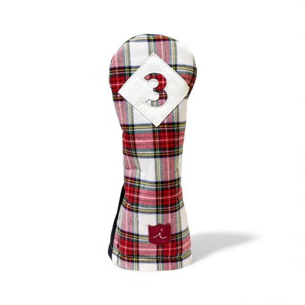 ヘッドカバー フェアウェイウッド 3 fw イリアック ゴルフ  ビンテージ タータン x ブラック...