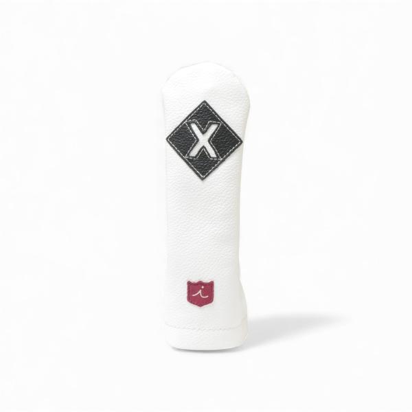 ヘッドカバー ユーティリティ X ハイブリッド イリアック ゴルフ ビンテージ ホワイト  x ブラ...