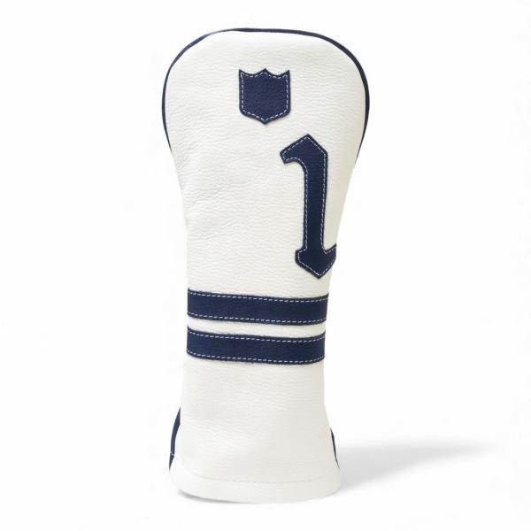 ヘッドカバー ドライバー イリアック ゴルフ タイムレス ホワイト x ネイビー Iliac Gol...