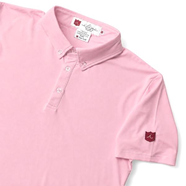 ゴルフシャツ ポロシャツ ソリッド ピンク  イリアック ゴルフ Iliac Golf Pink