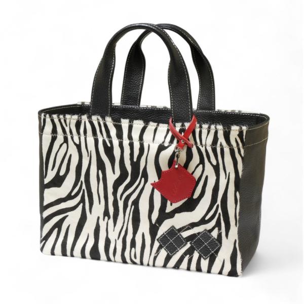 ラウンド トート バッグ イリアック ゴルフ スペシャル  ハラコ調 ゼブラ柄  本革 Iliac ...