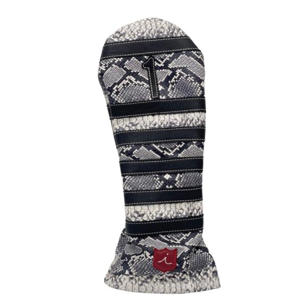 ゴルフ ヘッドカバー ドライバー 本革 イリアック ポロ3 アフリカパイソン x ブラック Ilia...