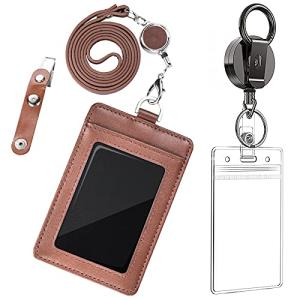 JONGJONG ネームホルダー 名札ホルダー IDカードホルダー 横型&amp;縦型 伸縮リール式 リールキーホルダー 胸ポケットクリップ 両面用