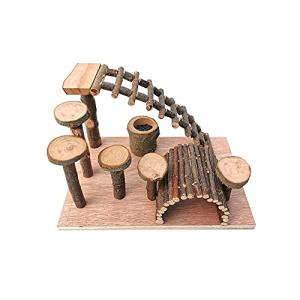 Wooden Teether 小動物おもちゃ 天然木製 ハムスター あそび道具 小型ペットおもちゃ モルモット ハリネズミ リス 遊具 ストレス