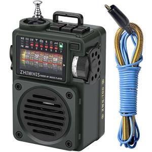 ZHIWHIS Bluetooth スピーカー ラジオ MP3プレーヤー（AM/FM/短波/ワイドFM対応Micro