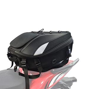 JFG バイク用 シートバッグ バックパック 防水 12~20L 容量可変 レインウェア+日帰りサイズ ヘルメット バッグ 2WAY カーボン調