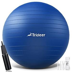 Trideer バランスボール 55cm 厚い 耐荷重300KG アンチバースト