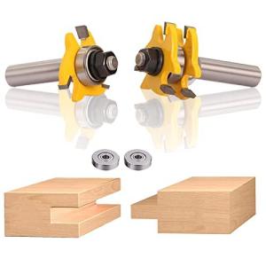 舌溝ルータービット ほぞカッター 3歯 T型 ベアリング フライスカッター 6mm軸 超硬合金鋼 溝入れ 彫刻用 トリマービット 6mm