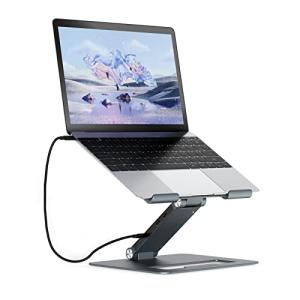 WAVLINK アルミ制の調整なノートpc用スタンド 9-in-1 USB-Cドッキングステーション付き。人間工学に基づいたポータブルpc昇降折