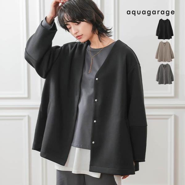 ノーカラーフレアコート 春 秋 冬 M レディース