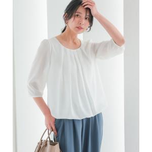 シャツ ブラウス 春夏 秋 シフォン 七分袖 ...の詳細画像1