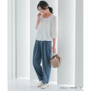 シャツ ブラウス 春夏 秋 シフォン 七分袖 ...の詳細画像2
