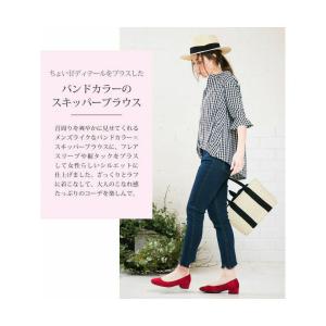 バンドカラースキッパーブラウス レディース ブ...の詳細画像3
