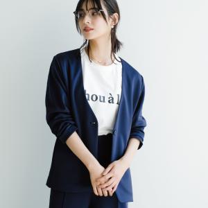 ノーカラージャケット レディース 春 秋 冬 ...の詳細画像1