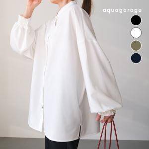2wayシャーリング袖ブラウス aquagarage アクアガレージ【ゆうメール便配送30代引不可】