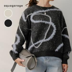 フェザーラメラインニットトップス 秋 冬 M  レディース