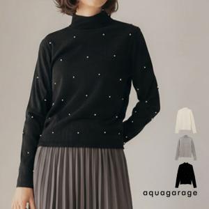 ハイネックパールニットトップス  春  秋  冬 M レディース　≪ゆうメール便配送30・代引不可≫