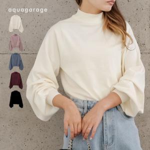 ボトルネックパフスリーブニットトップス 秋 冬 M  レディース　≪ゆうメール便配送30・代引不可≫