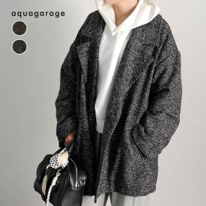 ヘリンボーンダブルテーラードジャケット  レディース