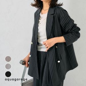 ストライプテーラードジャケット レディース